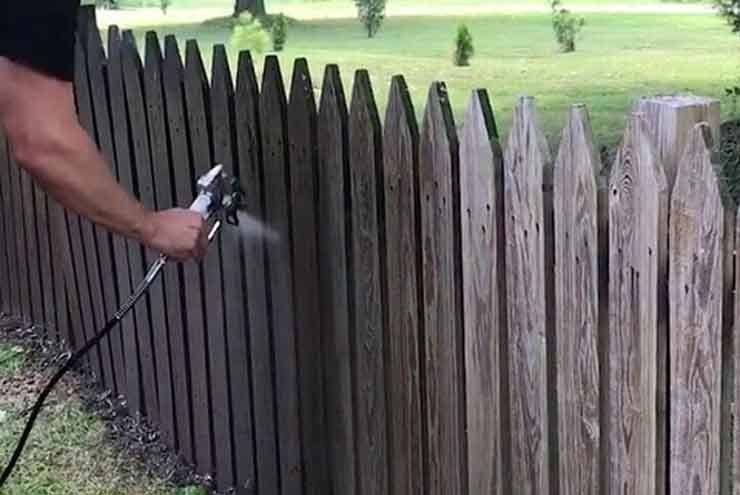 Staining an Old Fence